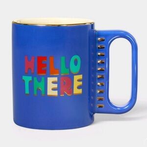 Tabitha Brown for Target “Hello There” Blue Ceramic Mug with Multicolor Text